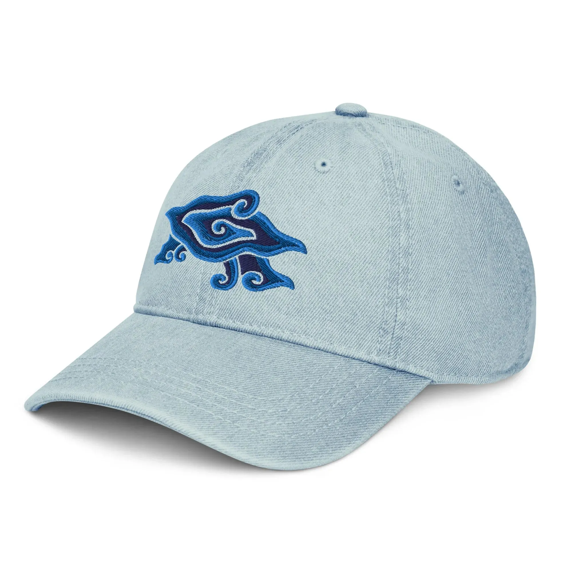 Indonesian Mendung Embroidered Denim Dad Hat