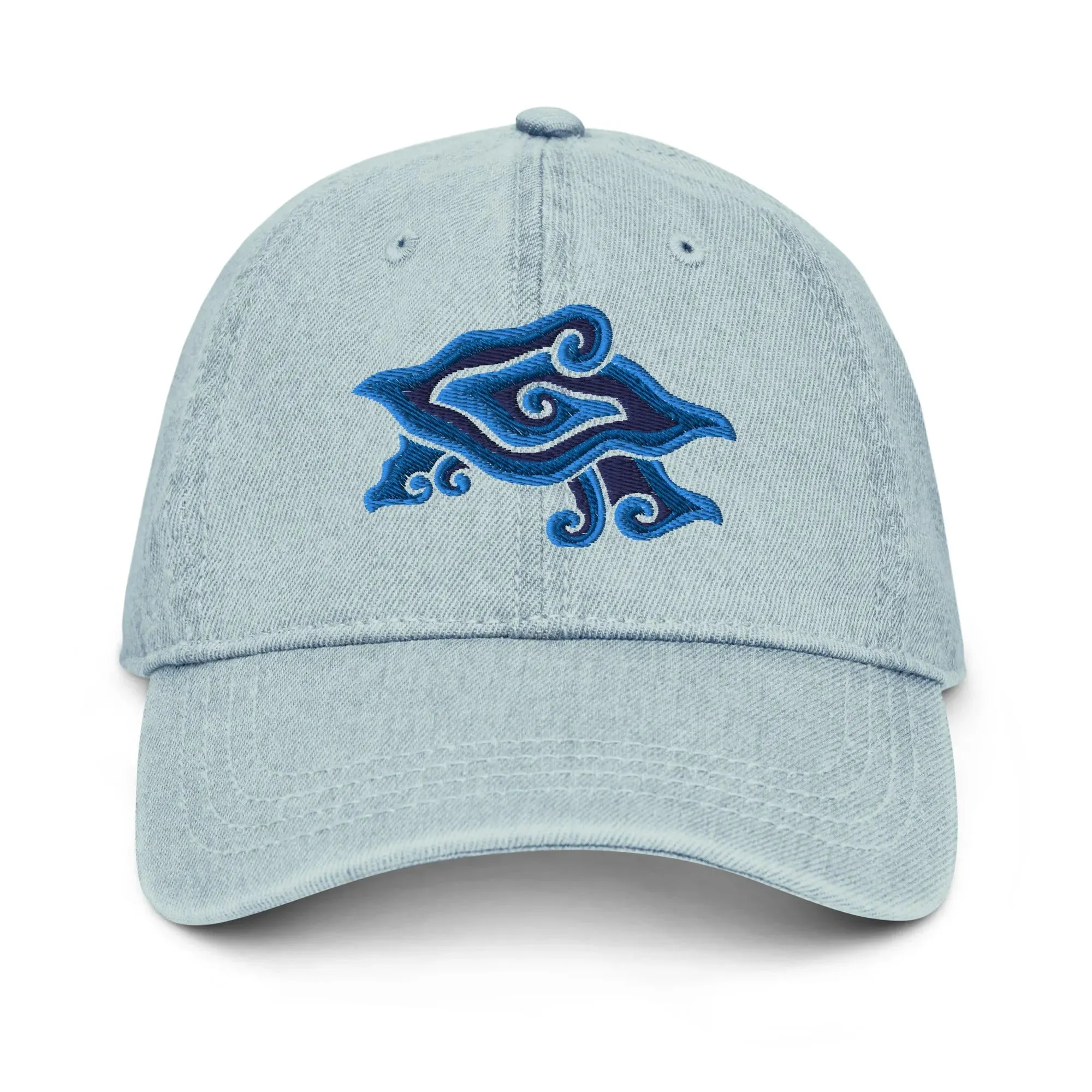 Indonesian Mendung Embroidered Denim Dad Hat