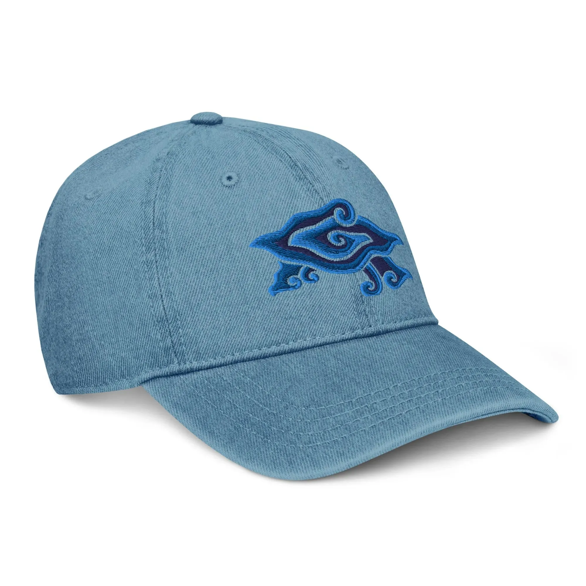 Indonesian Mendung Embroidered Denim Dad Hat