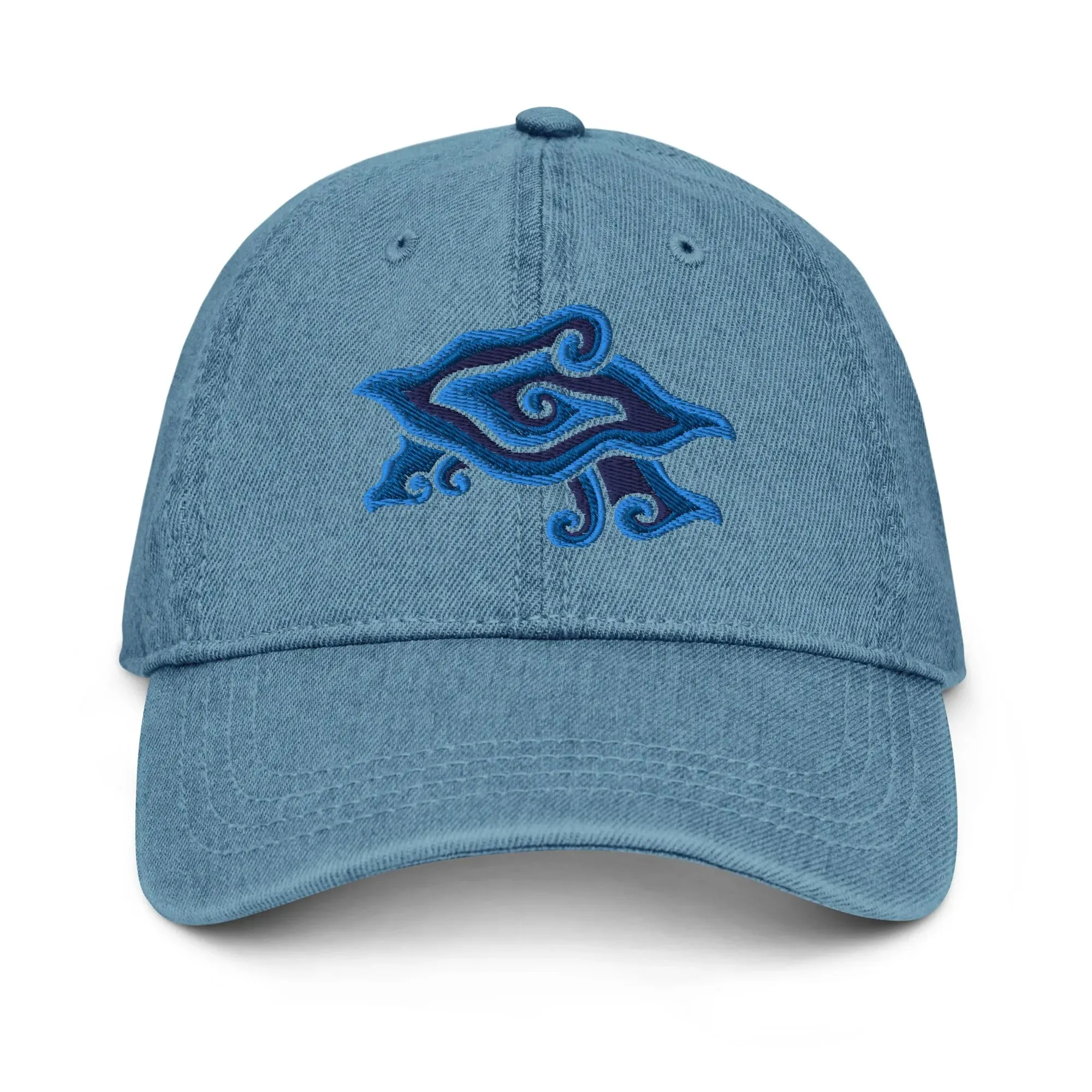 Indonesian Mendung Embroidered Denim Dad Hat