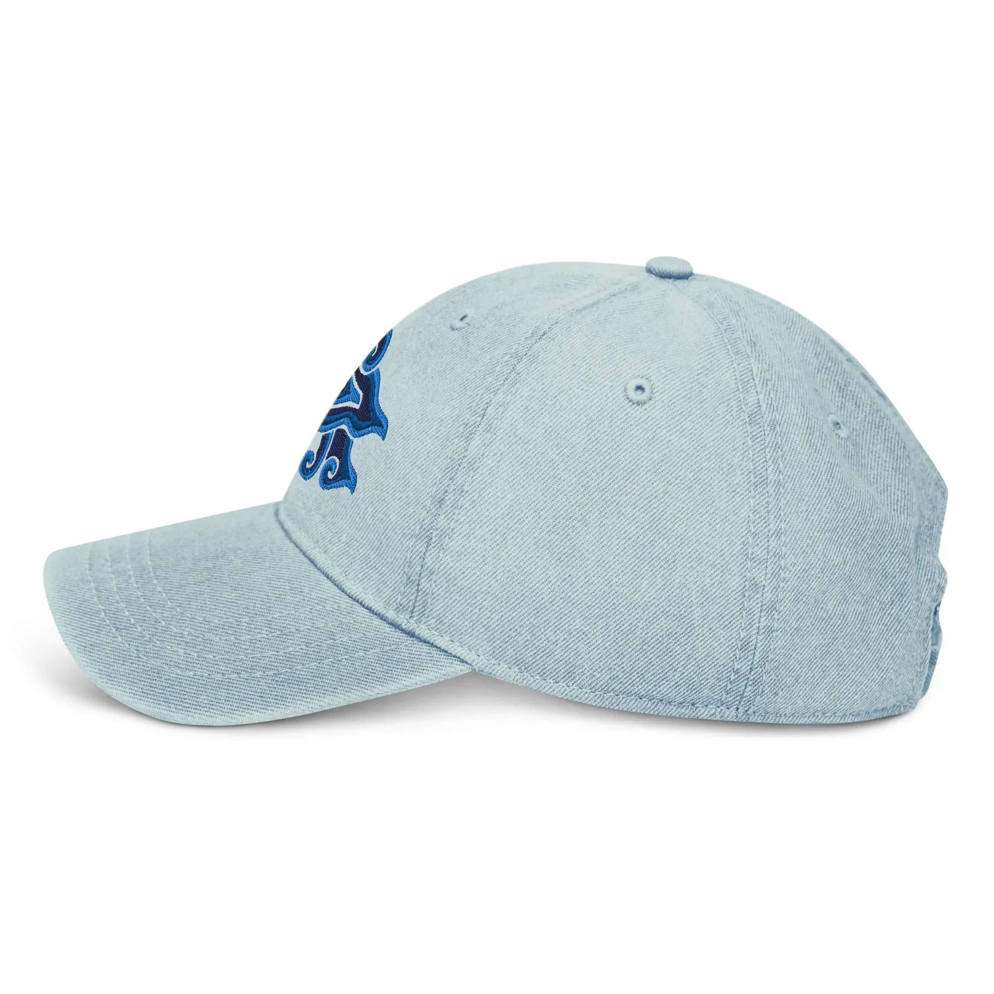 Indonesian Mendung Embroidered Denim Dad Hat