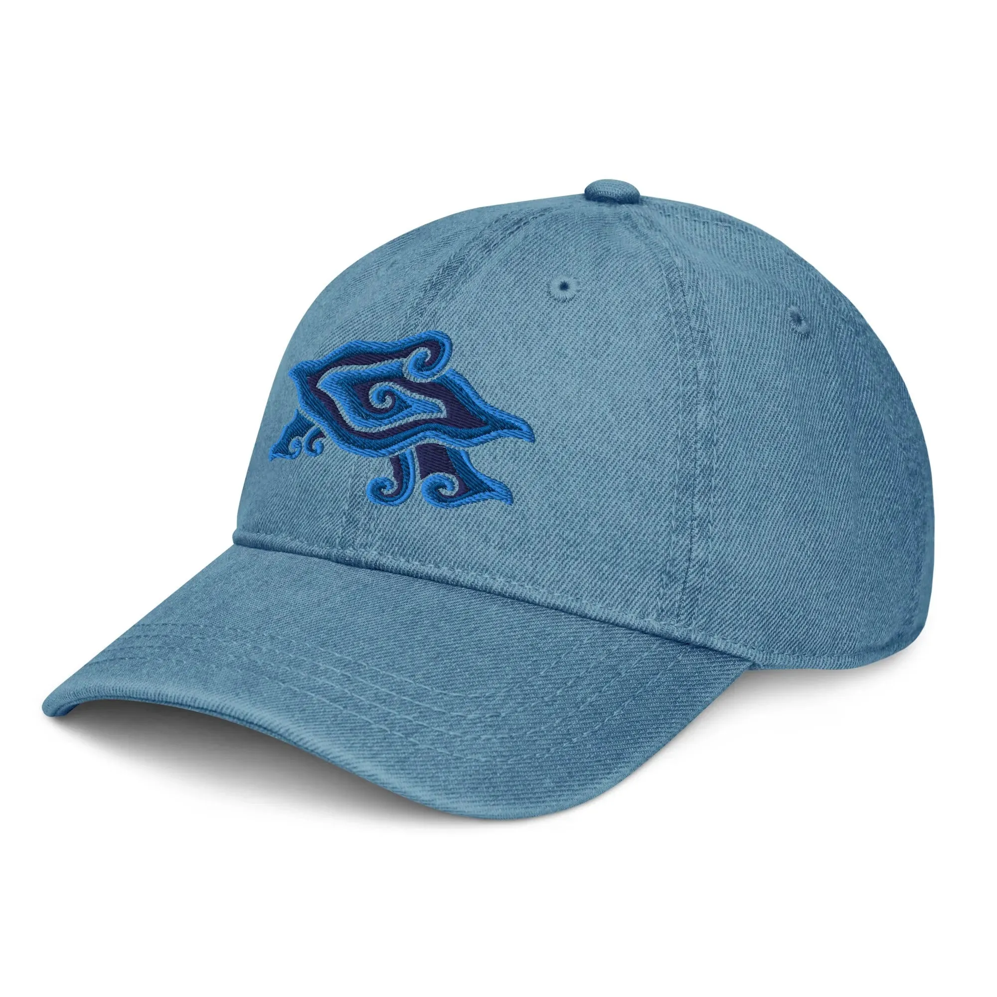 Indonesian Mendung Embroidered Denim Dad Hat