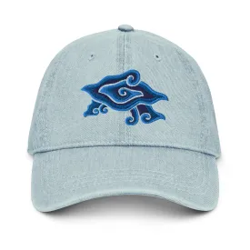 Indonesian Mendung Embroidered Denim Dad Hat
