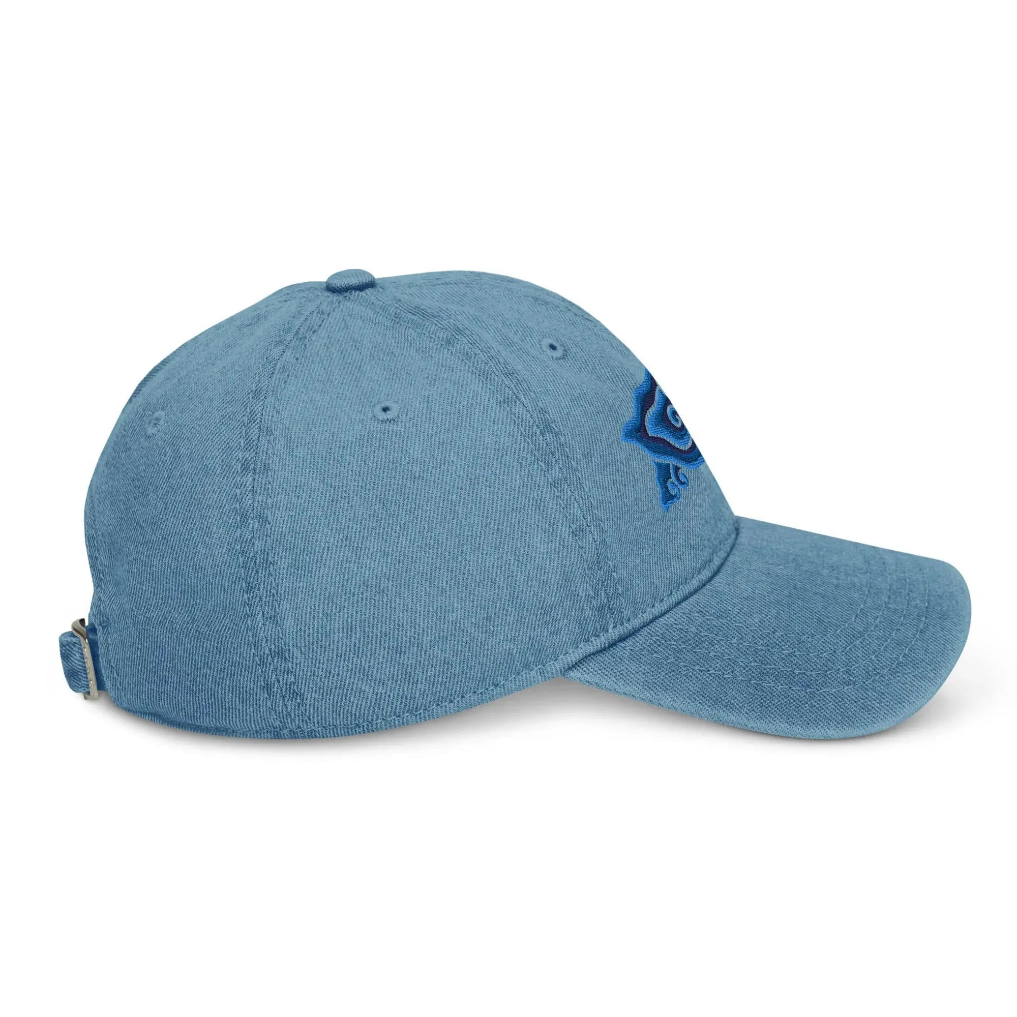 Indonesian Mendung Embroidered Denim Dad Hat
