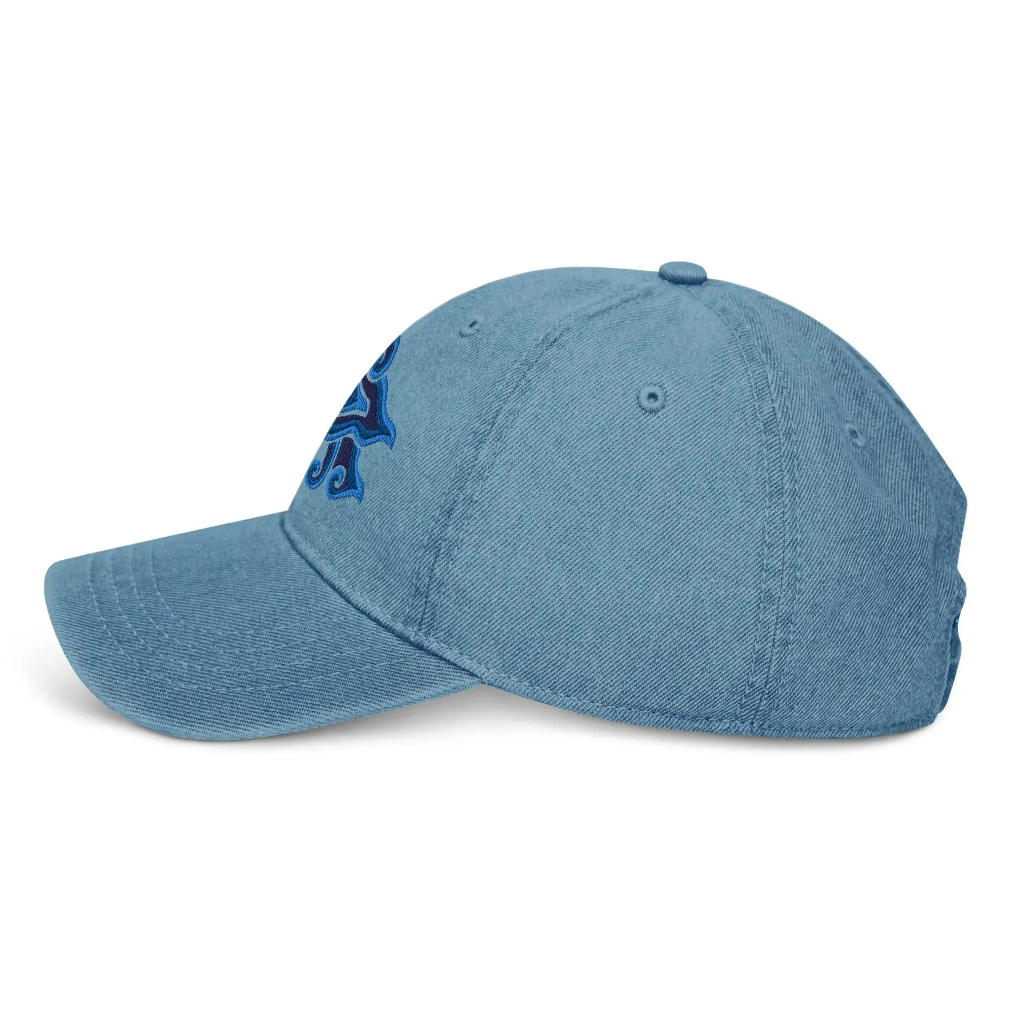 Indonesian Mendung Embroidered Denim Dad Hat