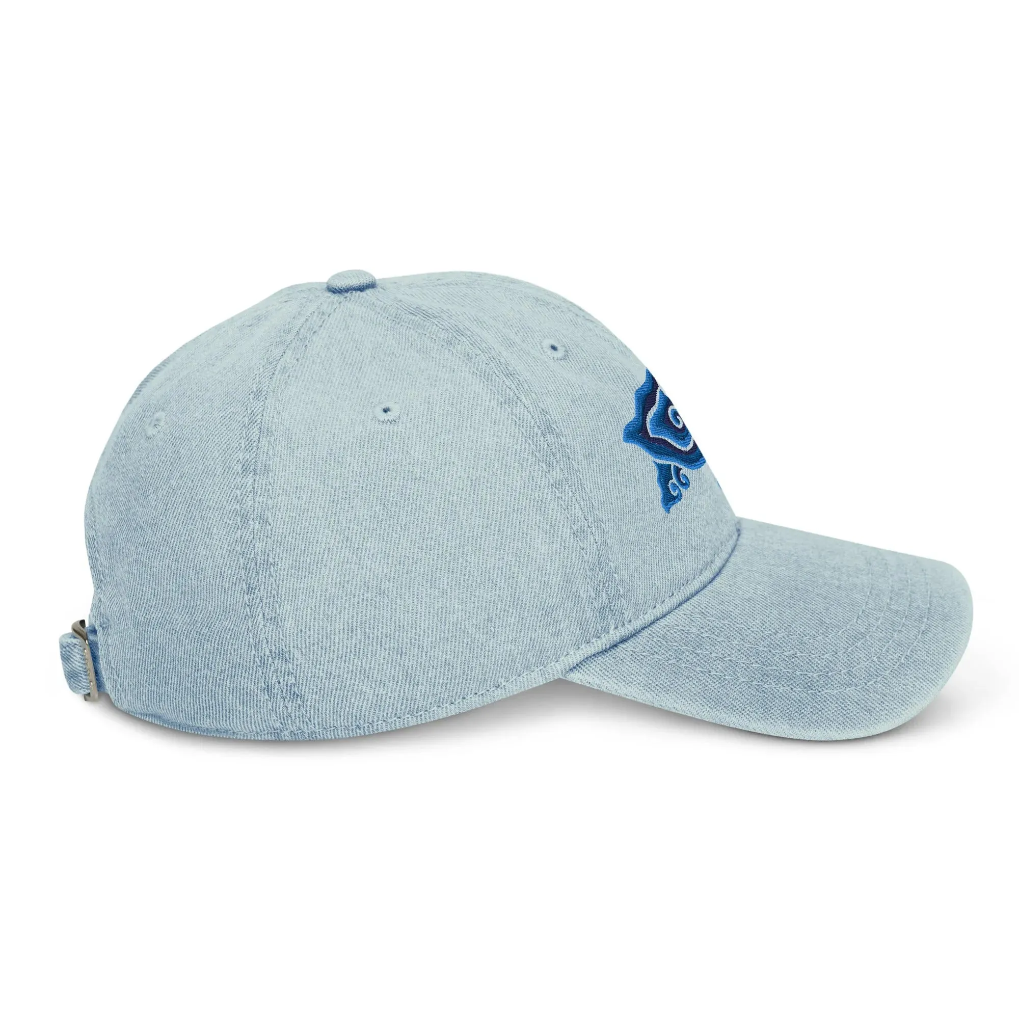 Indonesian Mendung Embroidered Denim Dad Hat