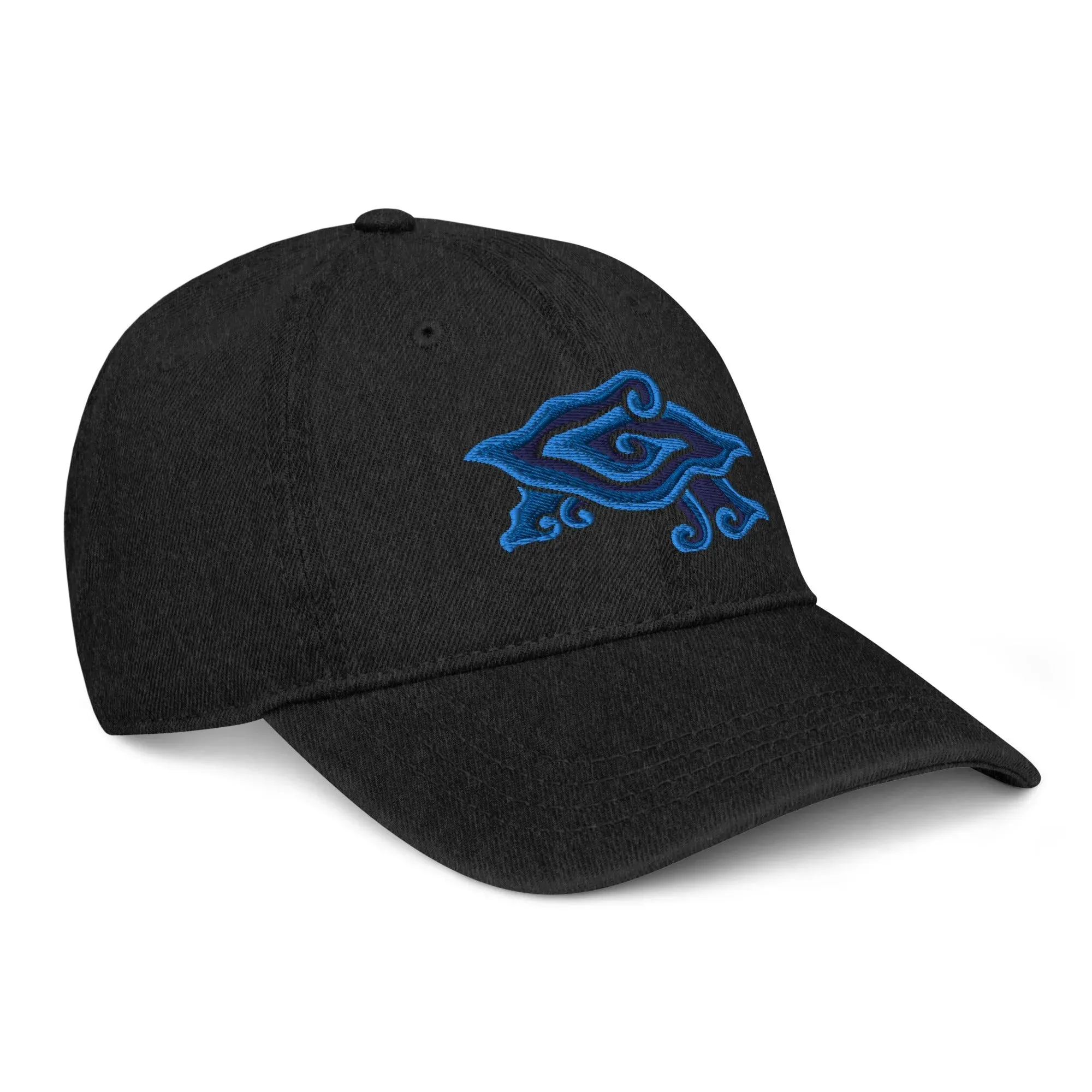 Indonesian Mendung Embroidered Denim Dad Hat