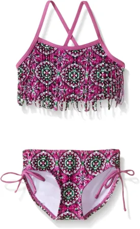 Kanu Surf Girls' Kelly Beach Sport Fringe 2-Piece Bikini Swimsuit