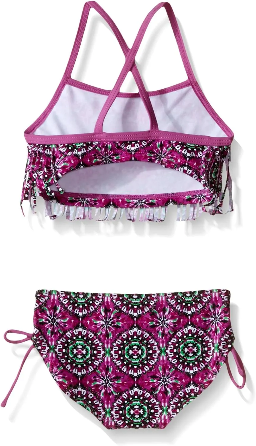 Kanu Surf Girls' Kelly Beach Sport Fringe 2-Piece Bikini Swimsuit