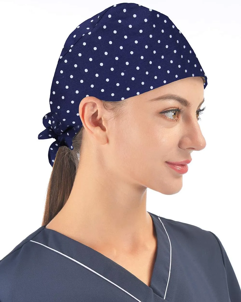 Kousenpu Adjustable Working Cap,Elastic Tie-Back Scrub Cap, Unisex, One Size Multiple Color
