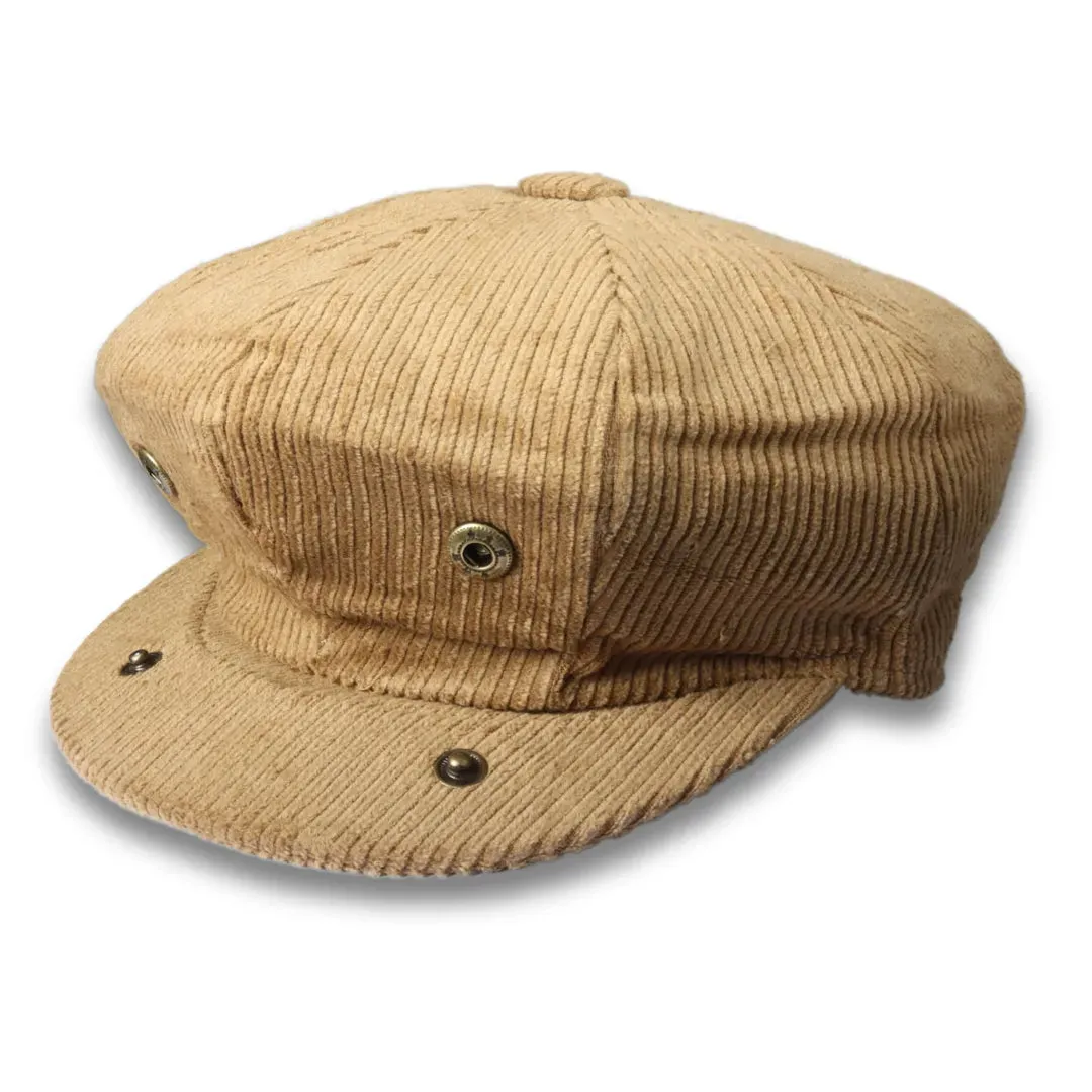 Men's 100% Cotton Corduroy Newsboy Flat Cap