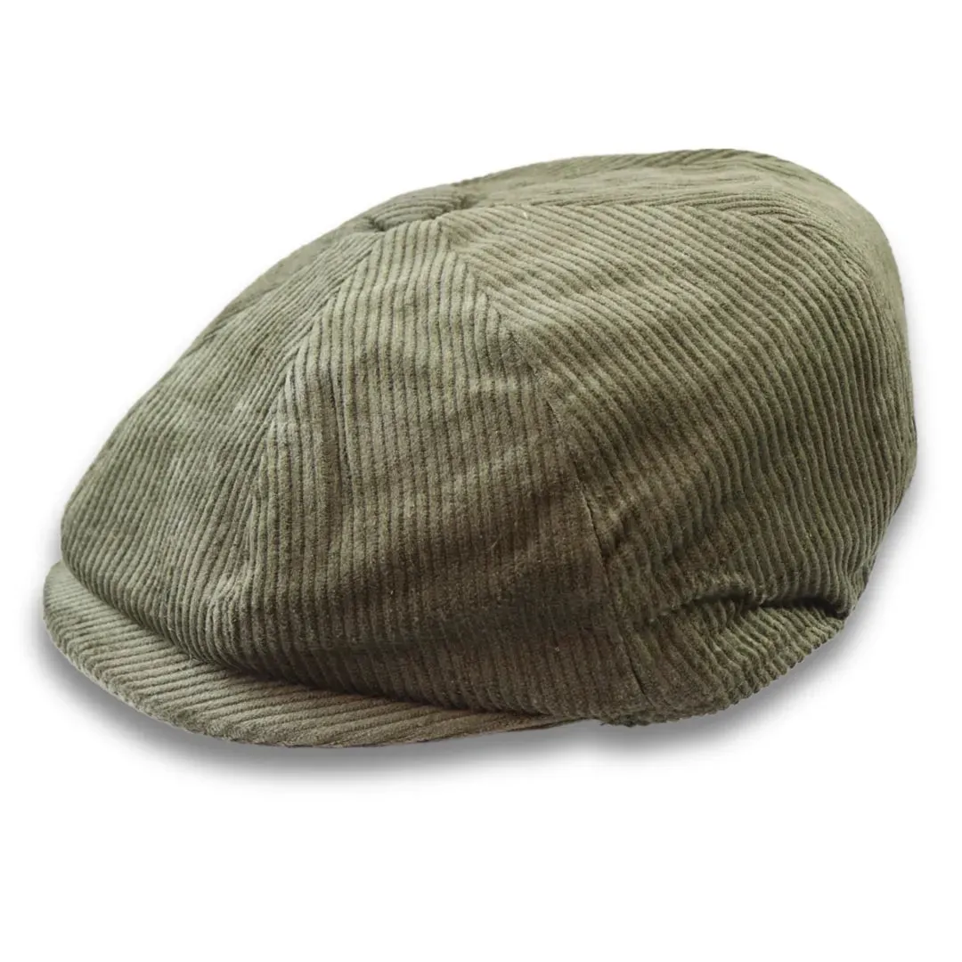 Men's 100% Cotton Corduroy Newsboy Flat Cap
