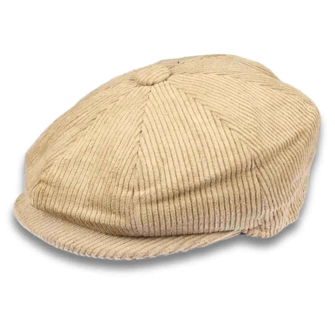 Men's 100% Cotton Corduroy Newsboy Flat Cap