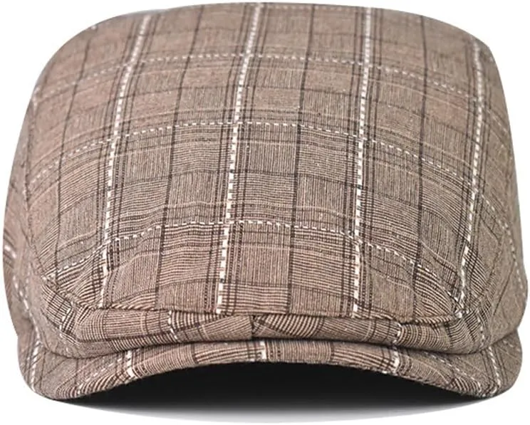 Newsboy Hats for Men Adjustable Plaid Ivy Flat Cap Gatsby Cabbie Driving Hat