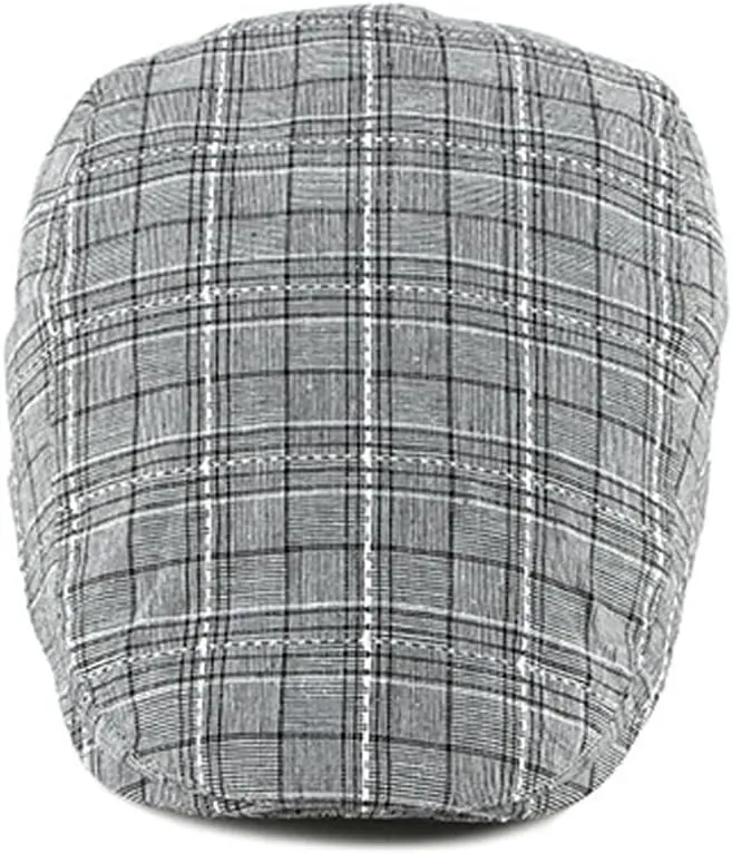 Newsboy Hats for Men Adjustable Plaid Ivy Flat Cap Gatsby Cabbie Driving Hat
