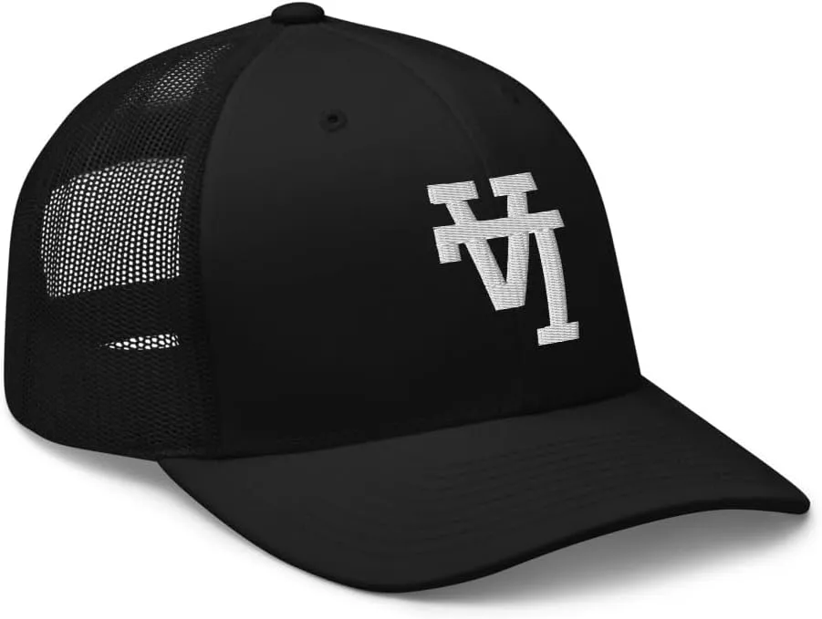 NG Upside Down LA Embroidered Curved Bill Trucker Hat Mid Crown Adjustable Los Angeles Cap