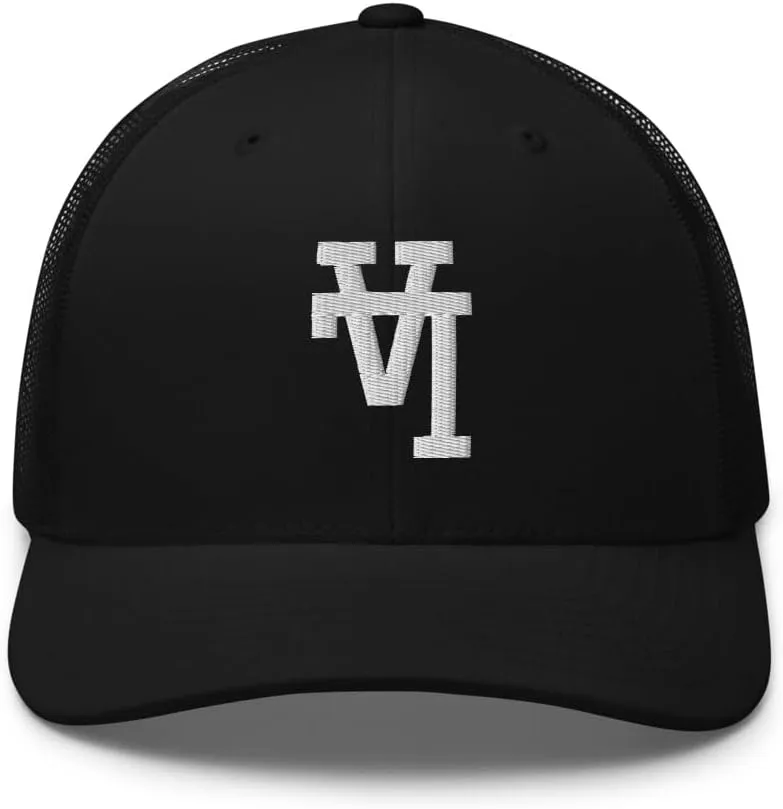 NG Upside Down LA Embroidered Curved Bill Trucker Hat Mid Crown Adjustable Los Angeles Cap
