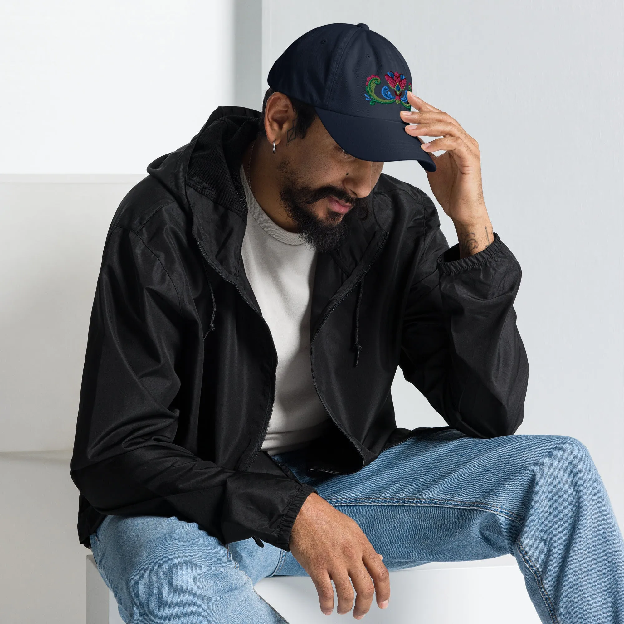 Norwegian Rosemaling Embroidered Dad Hat