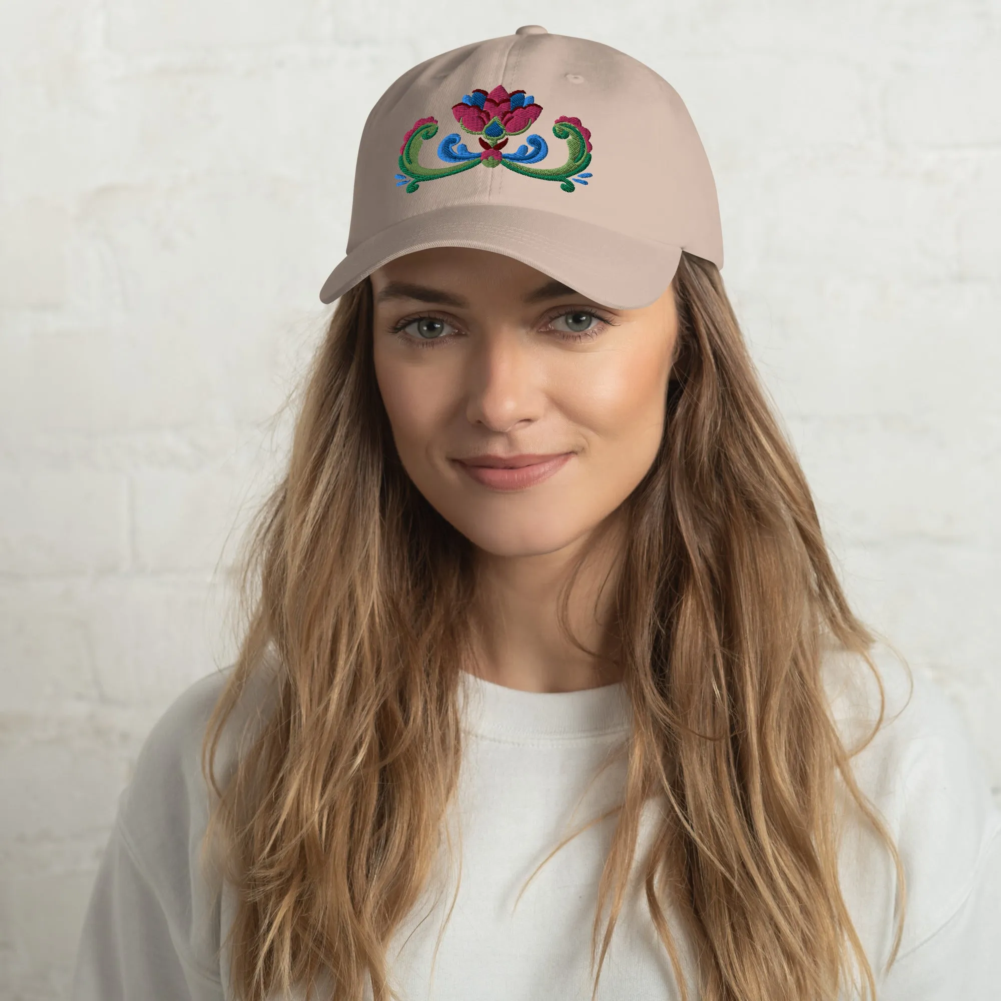 Norwegian Rosemaling Embroidered Dad Hat