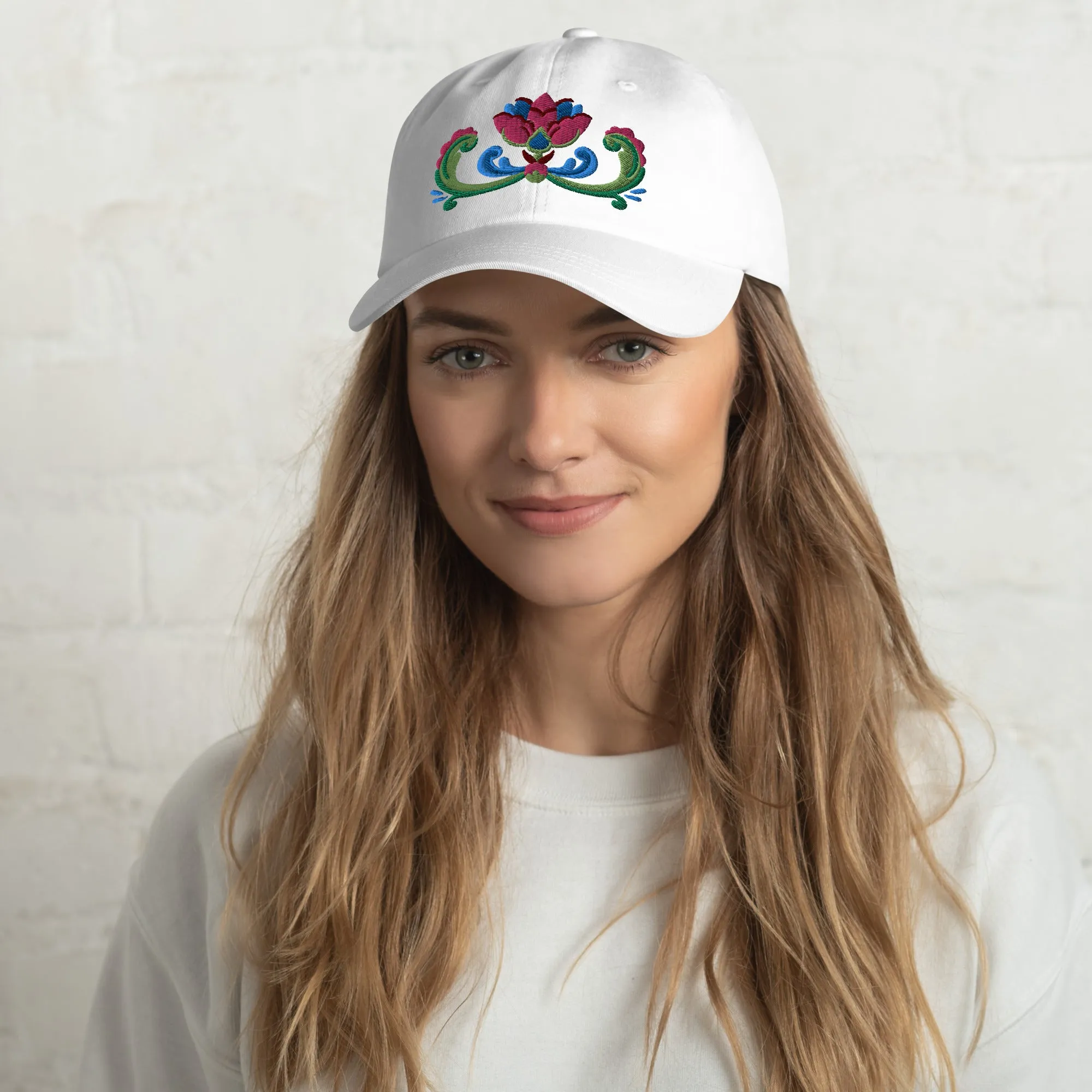 Norwegian Rosemaling Embroidered Dad Hat