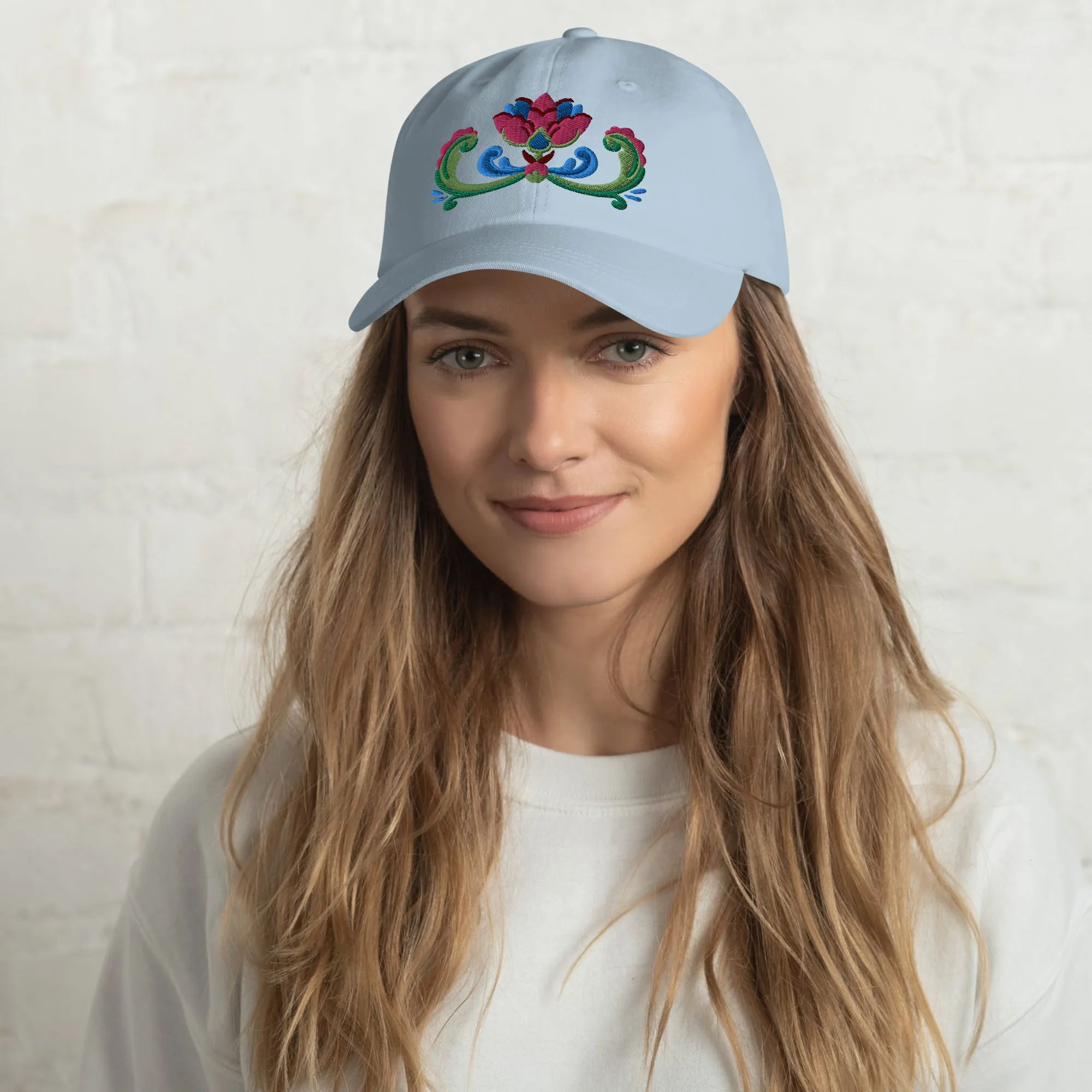 Norwegian Rosemaling Embroidered Dad Hat