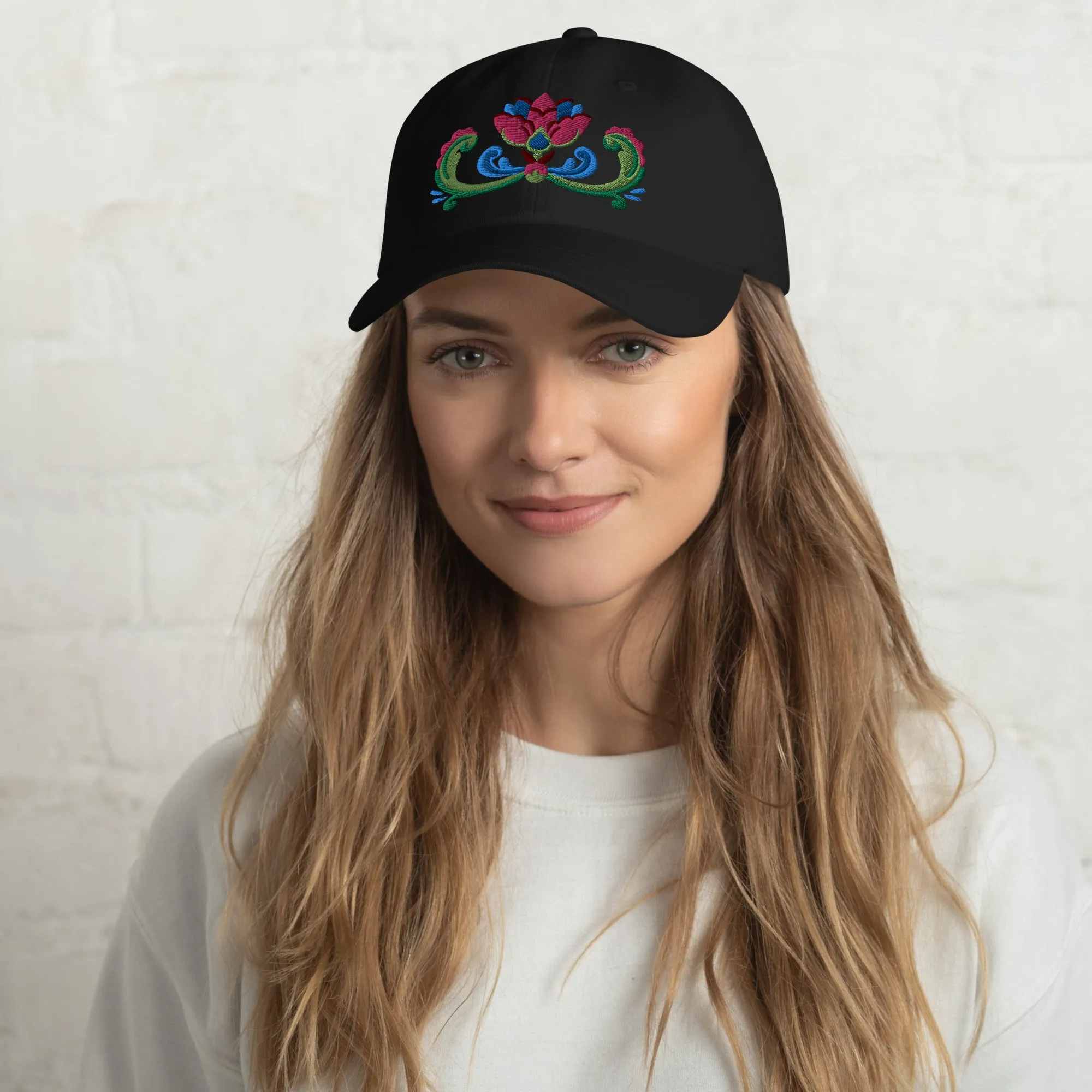 Norwegian Rosemaling Embroidered Dad Hat