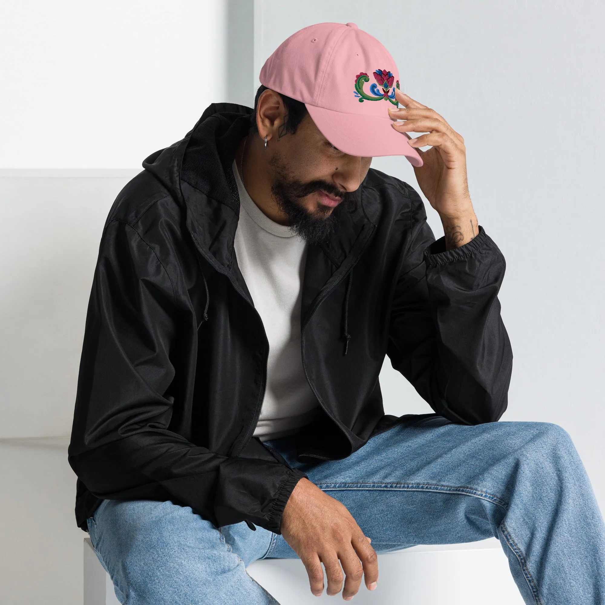 Norwegian Rosemaling Embroidered Dad Hat