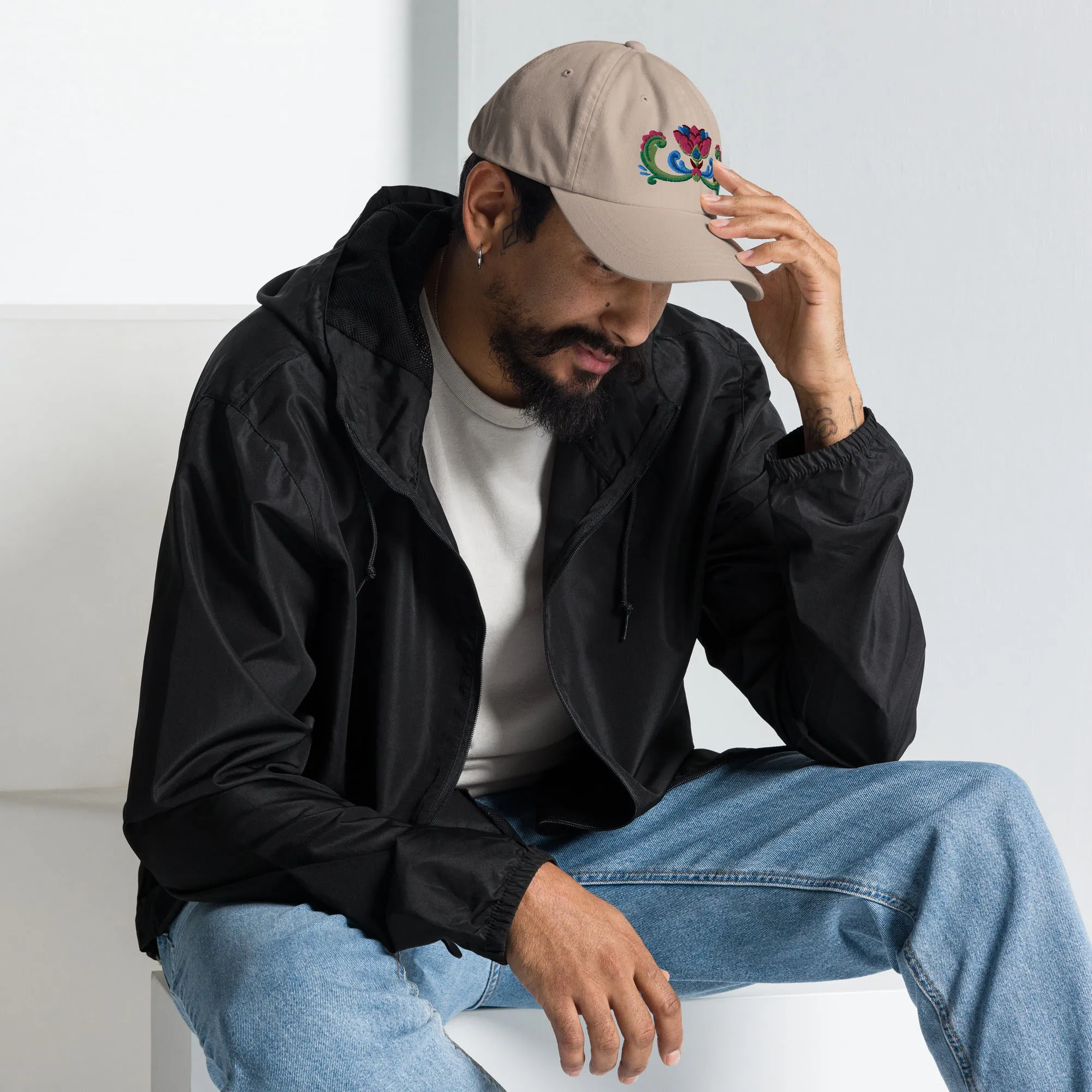 Norwegian Rosemaling Embroidered Dad Hat