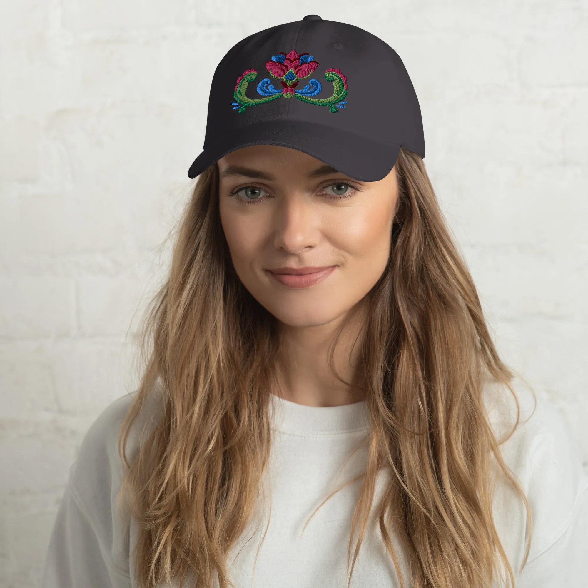 Norwegian Rosemaling Embroidered Dad Hat
