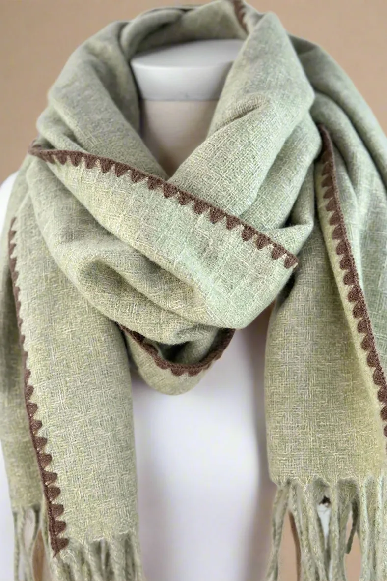 Oblong Fringe Blanket Scarf