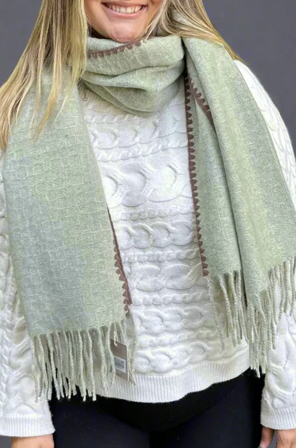Oblong Fringe Blanket Scarf