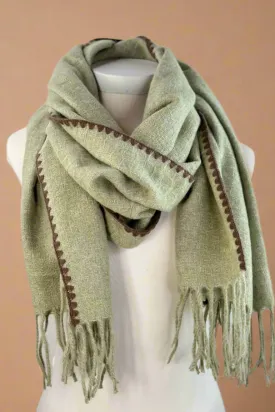 Oblong Fringe Blanket Scarf