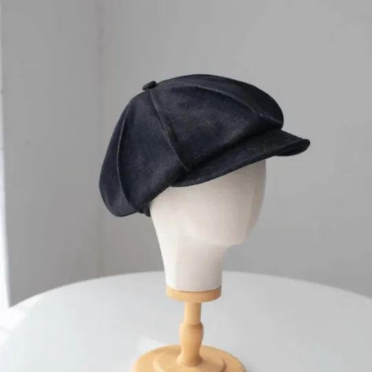 Oversize Denim Newsboy Cap