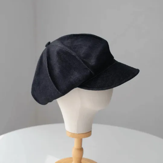 Oversize Denim Newsboy Cap