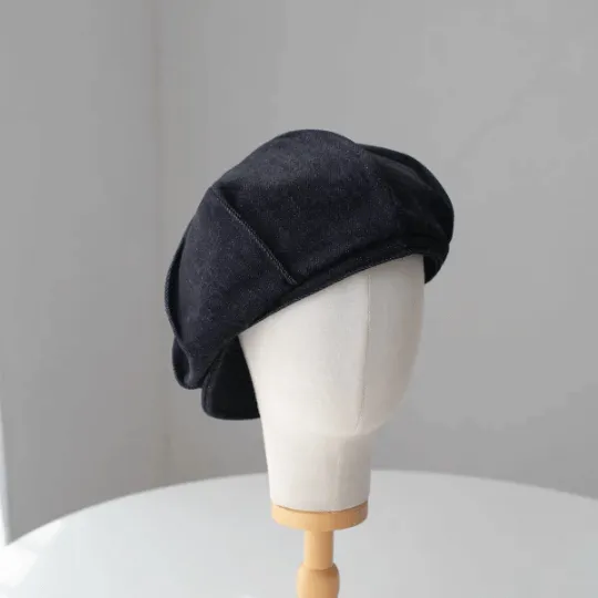 Oversize Denim Newsboy Cap