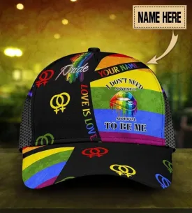 Personalized Pride Baseball Cap, Anyone's Approval To Be Me LGBT All Over Printing 3D Cap Hat, Pride Accessories