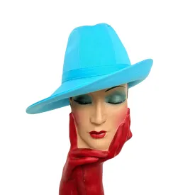 Philip Treacy New Sky Blue Chic Trilby Hat
