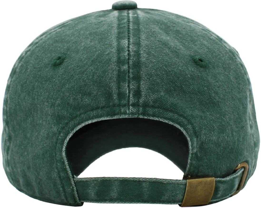 Pigment Dyed Low Profile Cotton Baseball Cap Washed Green