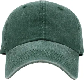 Pigment Dyed Low Profile Cotton Baseball Cap Washed Green