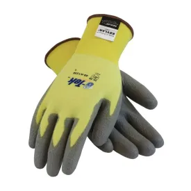 PIP G-Tek KEV 09-K1250V/XL Seamless Knit DuPont Kevlar/Elastane Glove with Polyurethane Coated Flat Grip Work Gloves, Vend Ready, Yellow, X-Large, 1 Pair