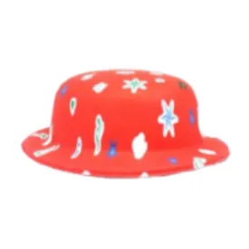 Red Pattern Plastic Pattern Bowler Hat