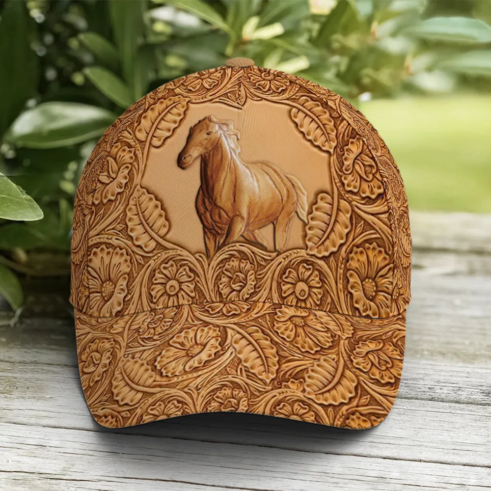 Running Horse Wood Style Baseball Cap Coolspod