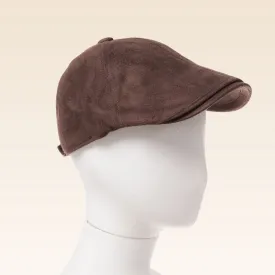 Suede Newsboy Cap (Brown)