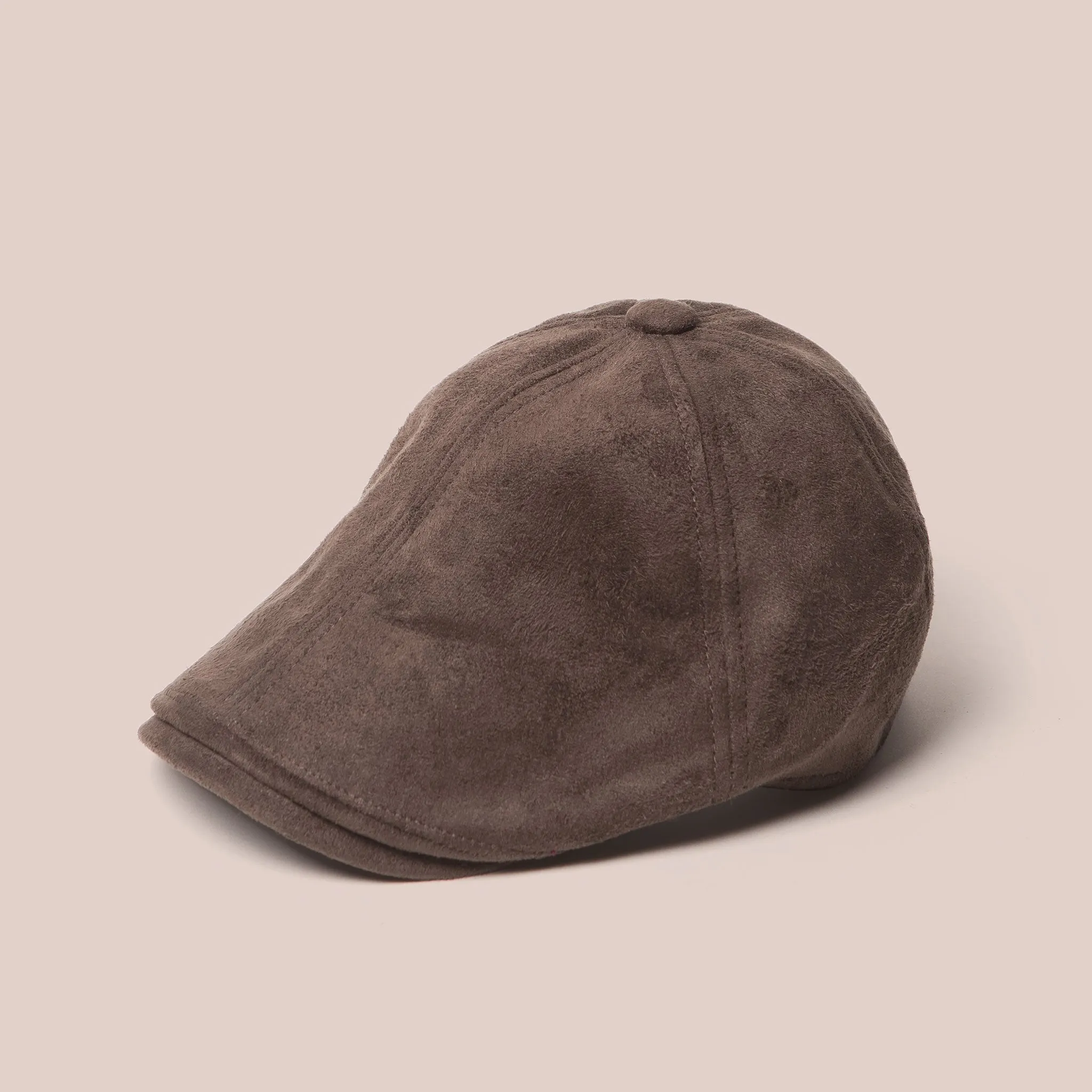 Suede Newsboy Cap (Brown)