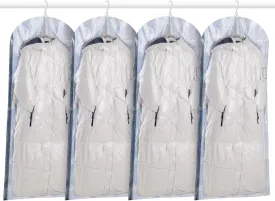 TAILI Hanging Vacuum Storages Sealer Space Saver Bags, Compression Garment Bags for Coat, Jacket, and Suit, Closet Organizer, 4 Pack Jumbo Multicolor