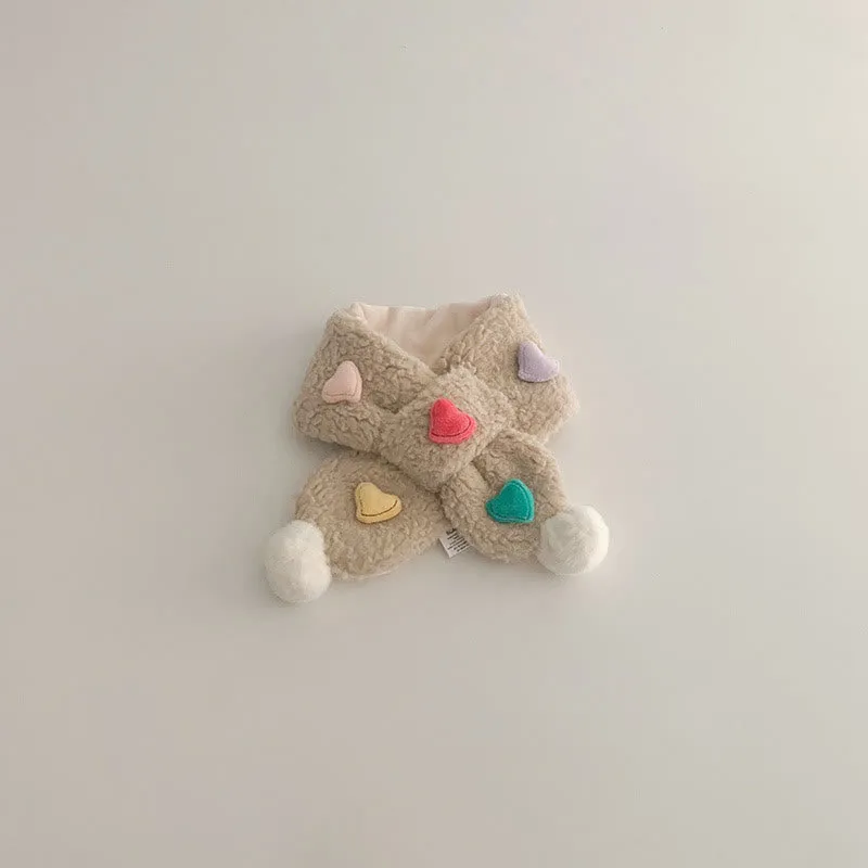 Toddler 3D Heart Fleece Warm Scarf