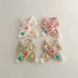 Toddler 3D Heart Fleece Warm Scarf