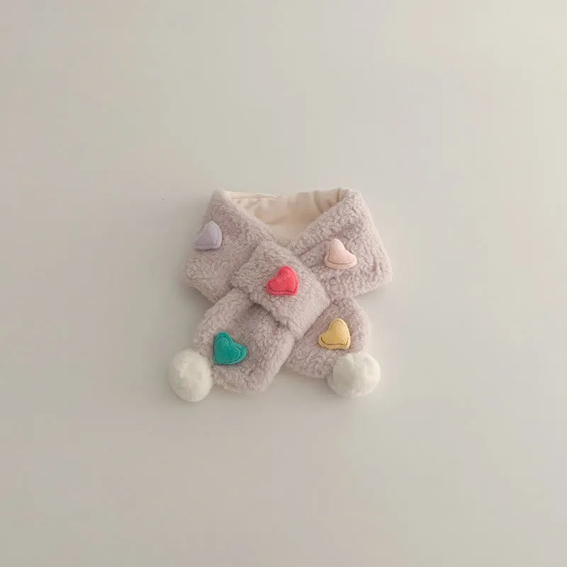 Toddler 3D Heart Fleece Warm Scarf