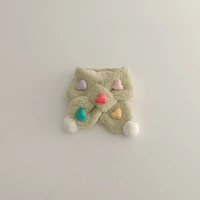 Toddler 3D Heart Fleece Warm Scarf