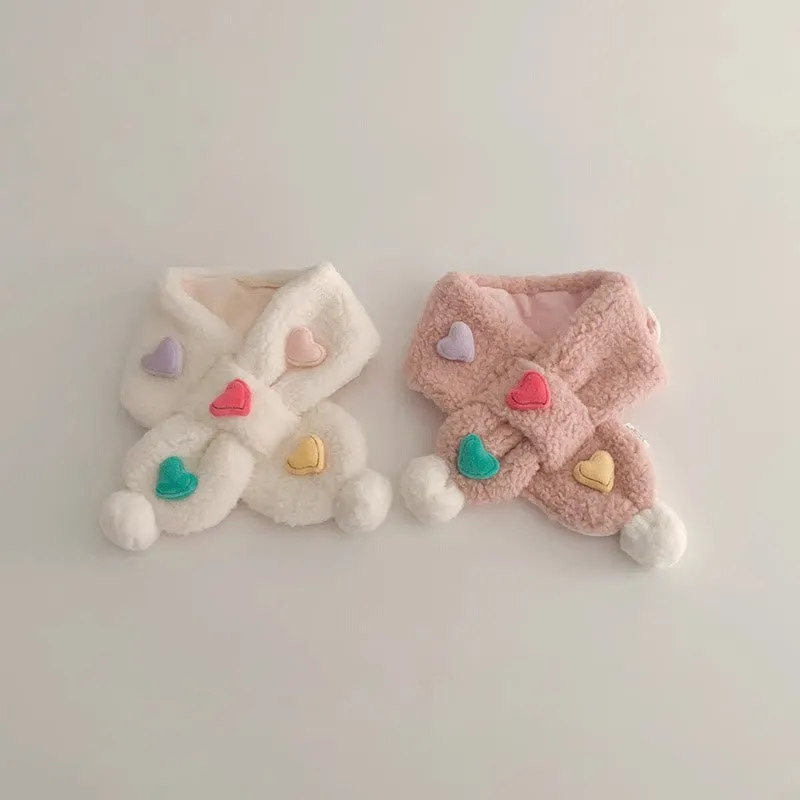 Toddler 3D Heart Fleece Warm Scarf
